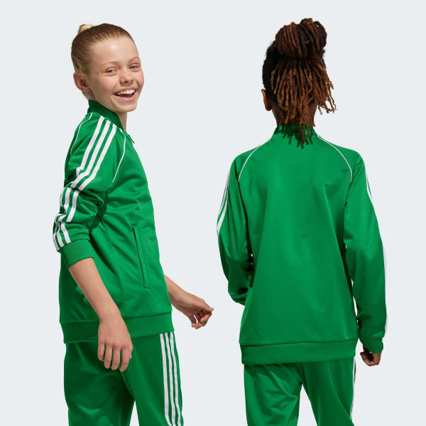 Adidas green tracksuit kids online