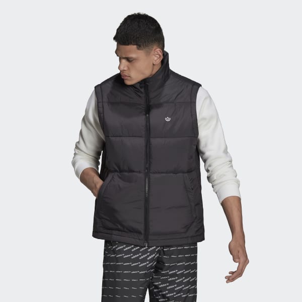 adidas Padded Stand-Up Collar Puffer Vest - Black