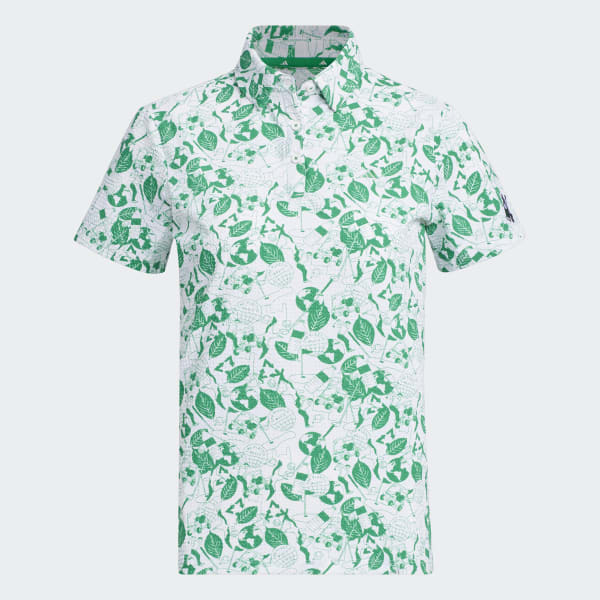 White Play Green Graphic Polo Shirt