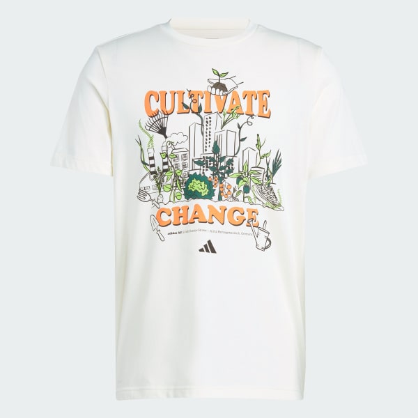 Beige adidas Running Earth Day Graphic Tee