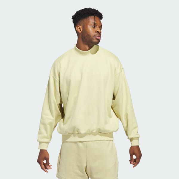 Yellow Basketball Sueded Crew Sweatshirt