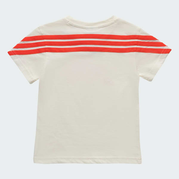 White Performance 3 Stripes T-shirt Set Kids