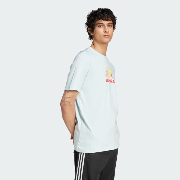 Turquoise Spain Football Fan Graphic T-Shirt