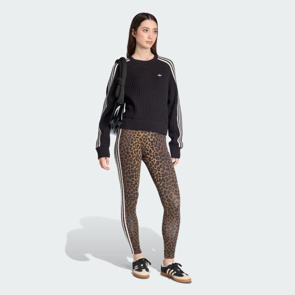 adidas Leopard 3-Stripes Legging - Multicolor | Free