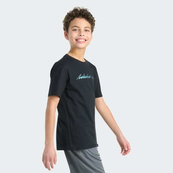 Black Short Sleeve Football Helmet Tee
