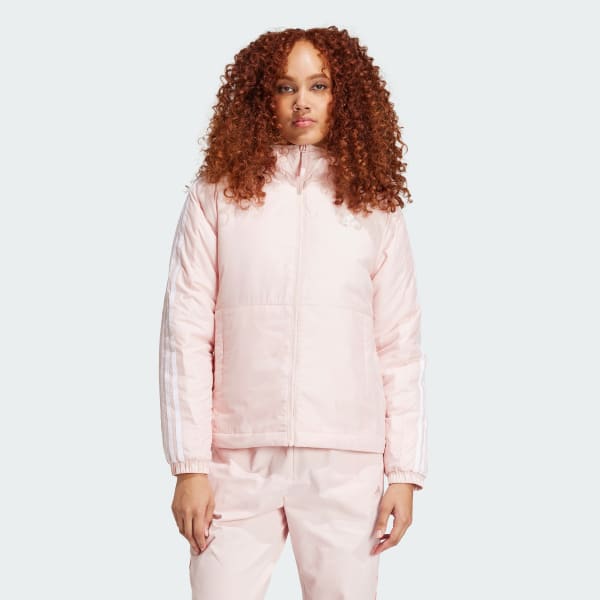 Rosa Giacca Essentials 3-Stripes Insulated Hooded