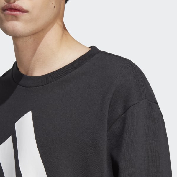 Negro Sudadera Essentials Logo Grande Tela French Terry