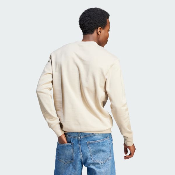 Adidas originals sweatshirt with embroidered small logo white hotsell