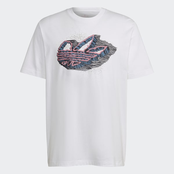 White adidas Rekive Speed Trefoil Graphic Tee