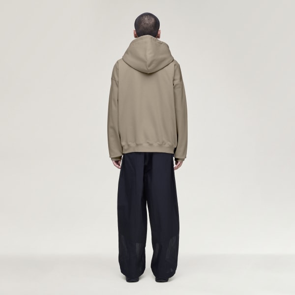 adidas Y-3 Brushed Terry Zipper Hoodie - Brown | Free Shipping