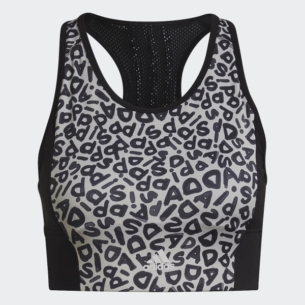 noir Crop top FARM Rio AEROREADY 3-Stripes Print Sports IYR29