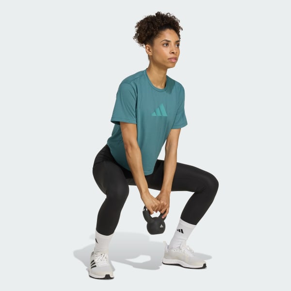 Verde Polo de entrenamiento Essentials logotipo grande