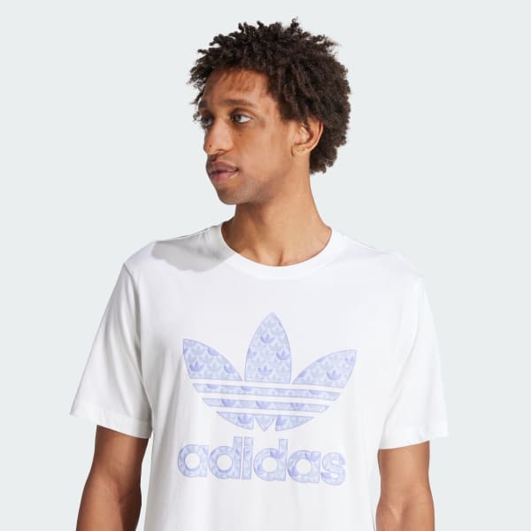 White Classic Monogram Graphic Tee