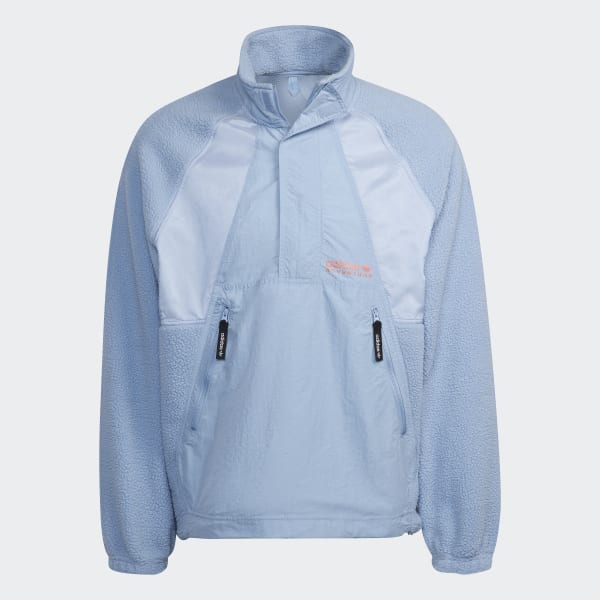 Blue adidas Adventure Futura Polar Fleece Half-Zip Sweatshirt JKZ66