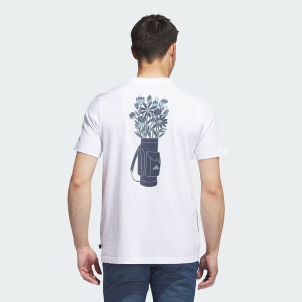 Blanc T-shirt de golf graphique