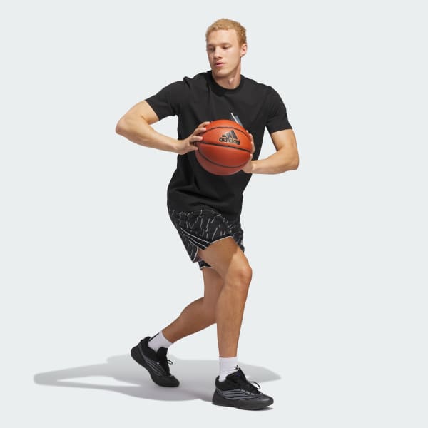 Black ADIDAS BASKETBALL GRAPHIC TEE