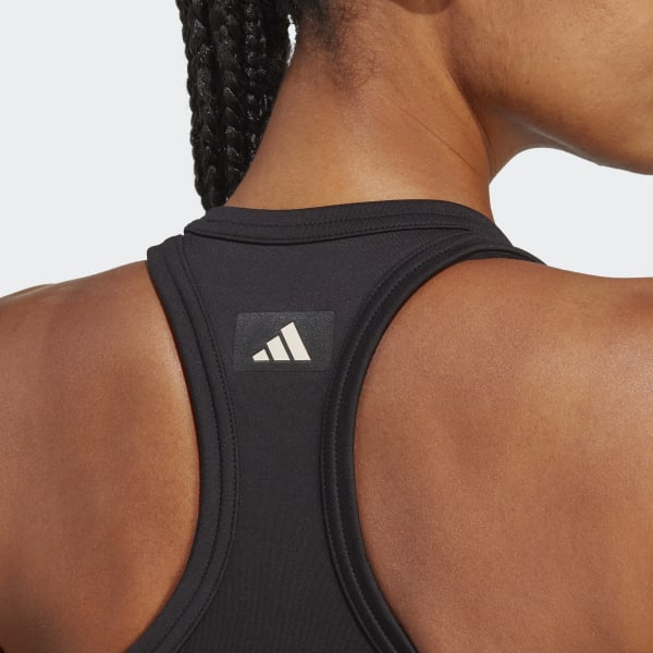 adidas Sports Club Crop Graphic Tank Top - Black