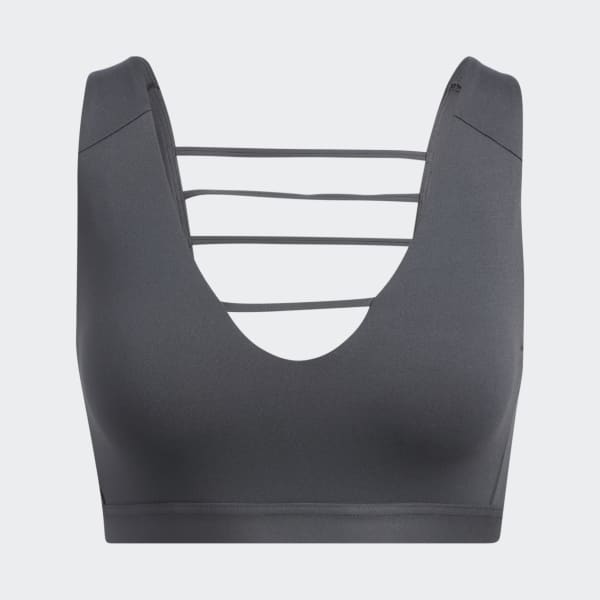 Cinza Top Suporte Leve Yoga Studio Luxe