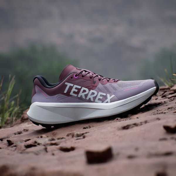 Purple Terrex Agravic 3 Trail Running Shoes