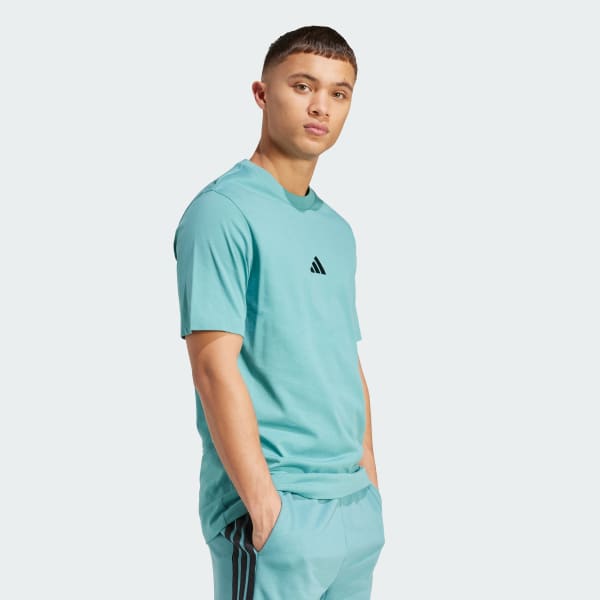 Turquoise T-shirt jersey petit logo Essentials