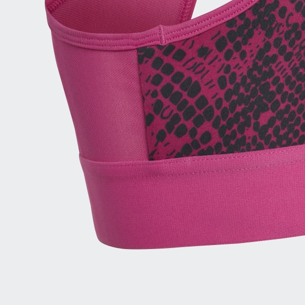 Roze AEROREADY PowerReact Animal Print Sportbeha met Cups