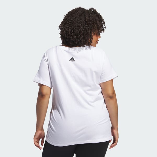 Women\'s adidas US adidas Tee Logo Lifestyle Linear (Plus | | White - Size)