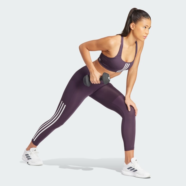 adidas Optime 3-Stripes Full-Length Leggings - Purple | Women\'s Training |  adidas US
