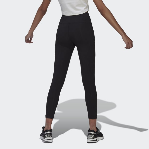 Preto Adicolor Essentials+ Ribbed 7/8 Length Leggings SE299