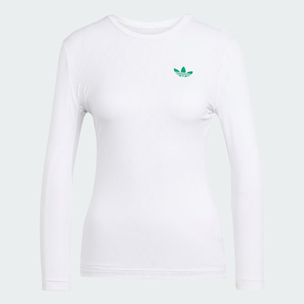 Branco Ténis Pro Climacool 3/4 Manga Tee