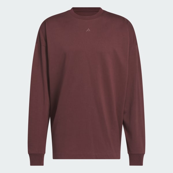 Burgundy adidas Basketball Long Sleeve Tee (Gender Neutral)