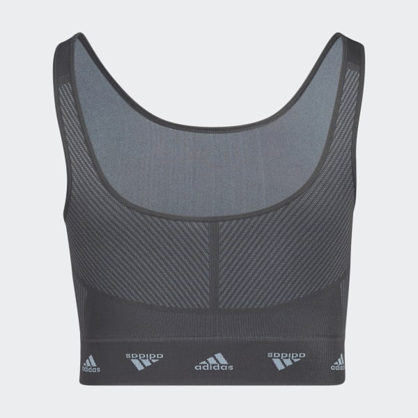 Grey adidas AEROKNIT Light-Support Bra (Plus Size) CO189