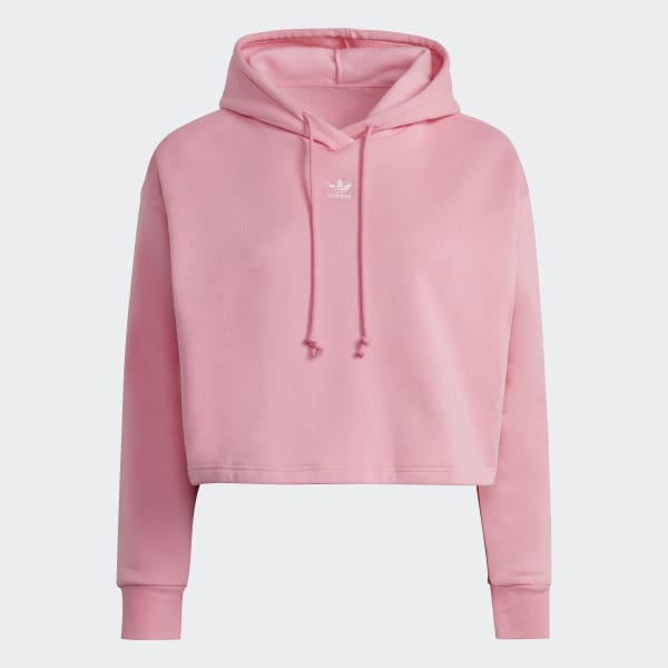 Roze Adicolor Essentials Crop Fleece Hoodie (Grote Maat) HQ315
