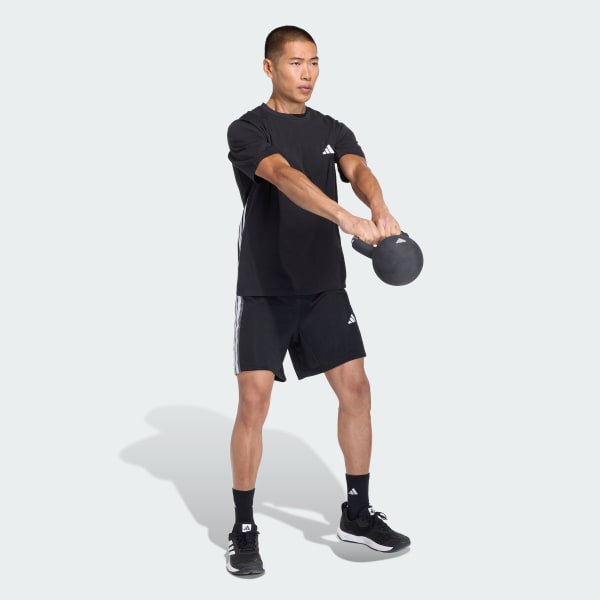 Đen QUẦN SHORT TẬP LUYỆN DỆT KIM 3 SỌC ESSENTIALS ALL-SET