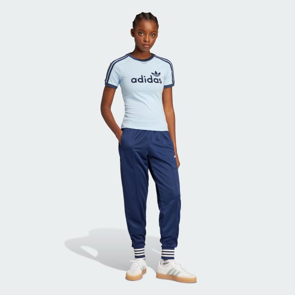 Bleu T-shirt graphique Linear Cali