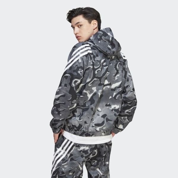 adidas Future Icons Allover Print Full-Zip Hoodie - White