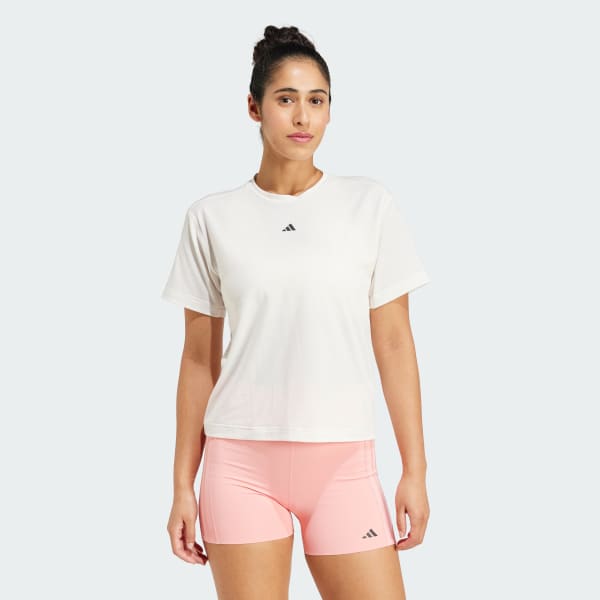 White Power Back-Cutout 3-Stripes Tee