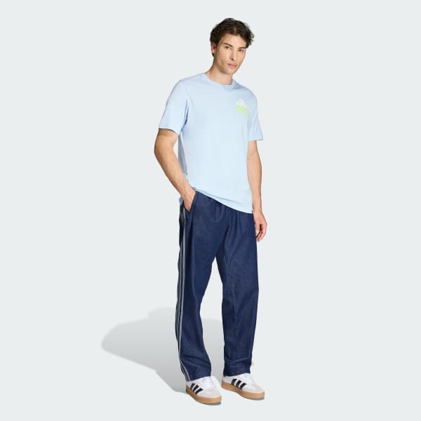 Azul Playera Estampada de Fútbol