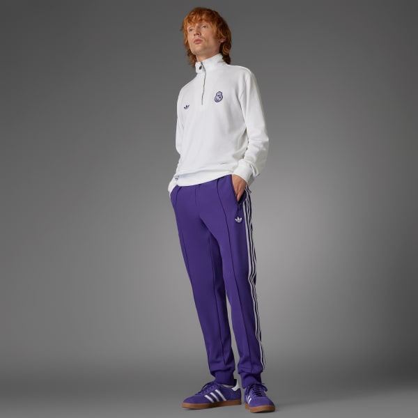 Hvid Real Madrid Terrace Icons Half-Zip overdel