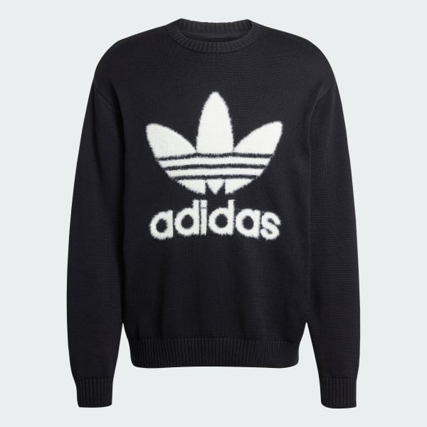 adidas Premium Knitted Trefoil Crew Sweatshirt - Black
