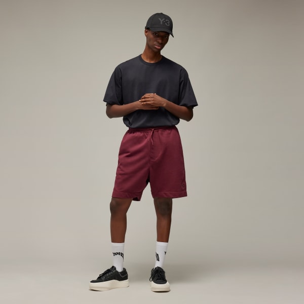 Burgundy Y-3 French Terry Shorts