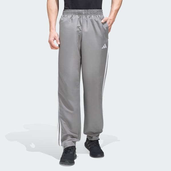 Grey Woven adidas 3 Stripes Straight Pants