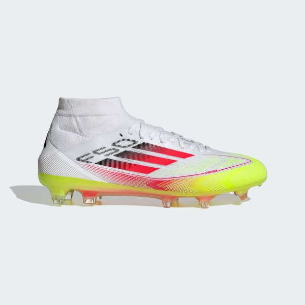 Vit F50 Pro Mid Firm Ground Fotbollsskor