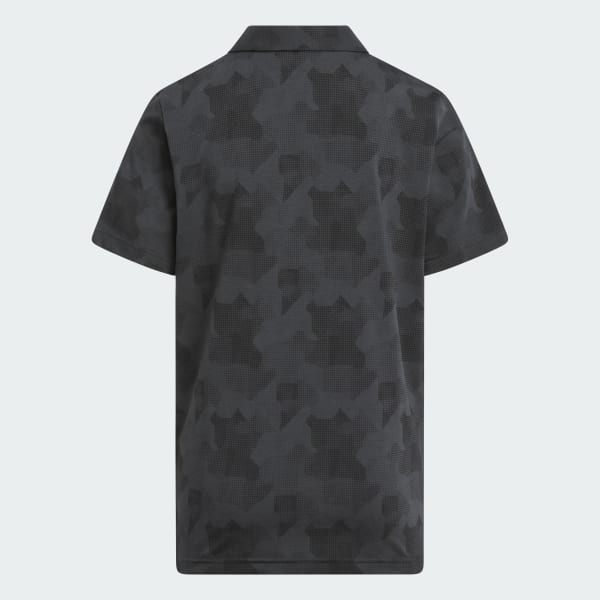 Grey Printed Scripted Polo Shirt Kids