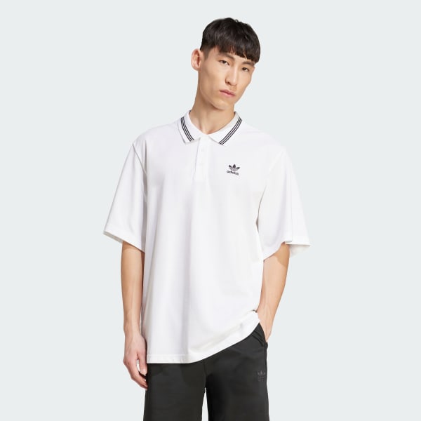 Vit adidas Adicolor Loose Polo tröja