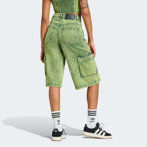 ショートパンツ adidas ADILENIUM 2 Denim Capri Shorts Lime JM9285 Shorts Capri Denim Adilenium Season 2 (Unissex) - Verde