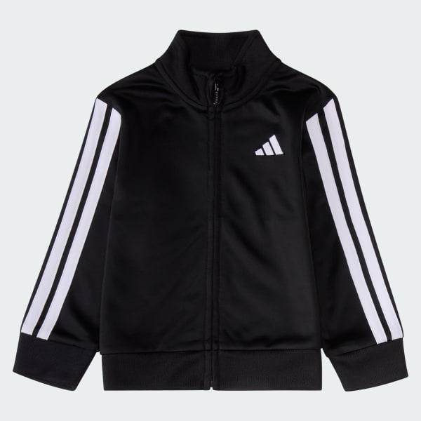 adidas 2-Piece Long Sleeve Essential 3-Stripe Track Set - Black