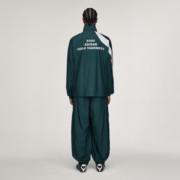 Green Y-3 RAW EDGE 3 STRIPES NYLON SHELL PANTS