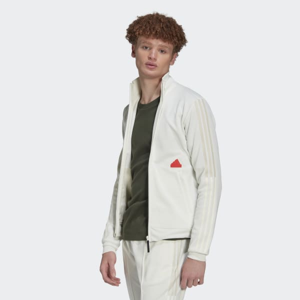 Blanco Chaqueta Deportiva 3 Tiras Ajustada CN315