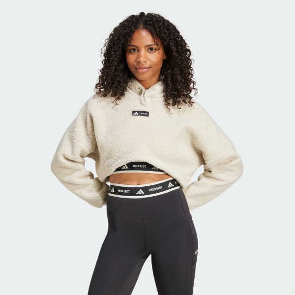 Sudadera con capucha adidas x MOON BOOT Cropped Beige adidas adidas Espana