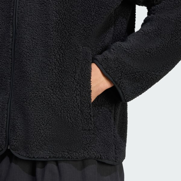 adidas Trefoil Essentials Teddy Fleece - Black | Free